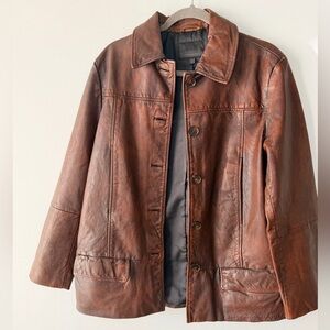 Zara Leather Collection Oversized Jacket - Genuine Leather